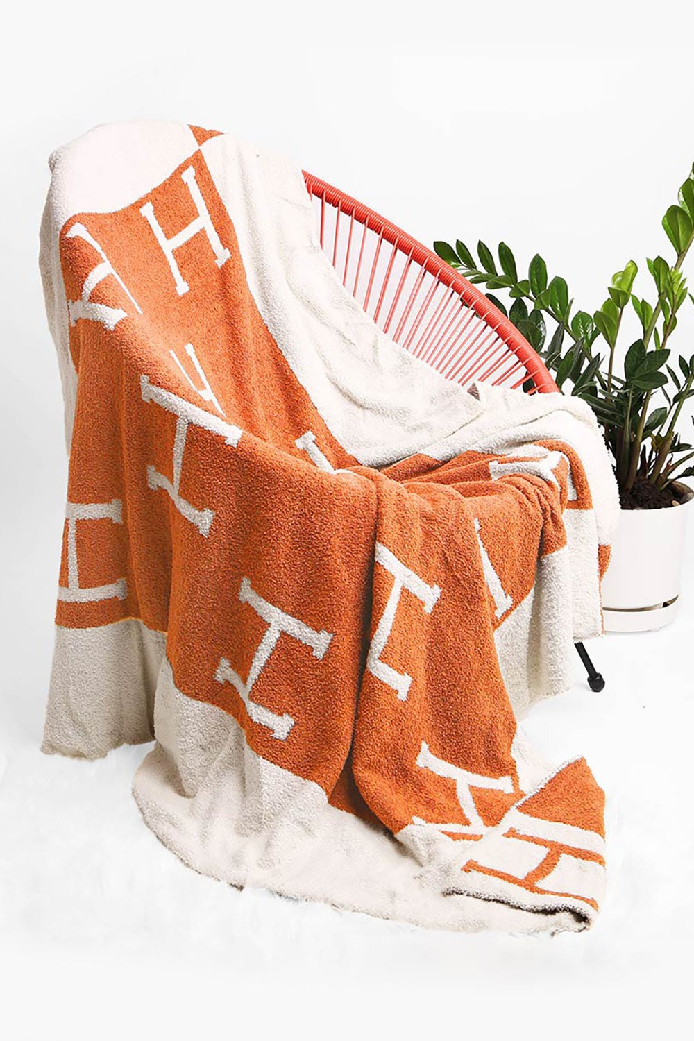 H Cozy Reservable Blanket- Orange