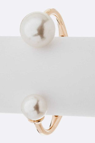 Double Pearl Bangle- Gold