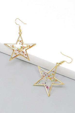 Acrylic Flower Star Earrings