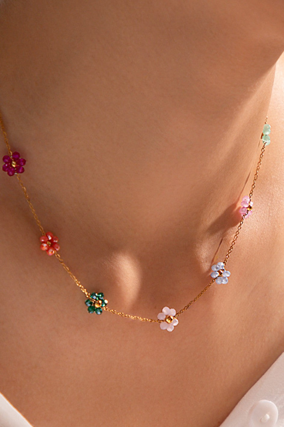 Multi-Color Flower Necklace