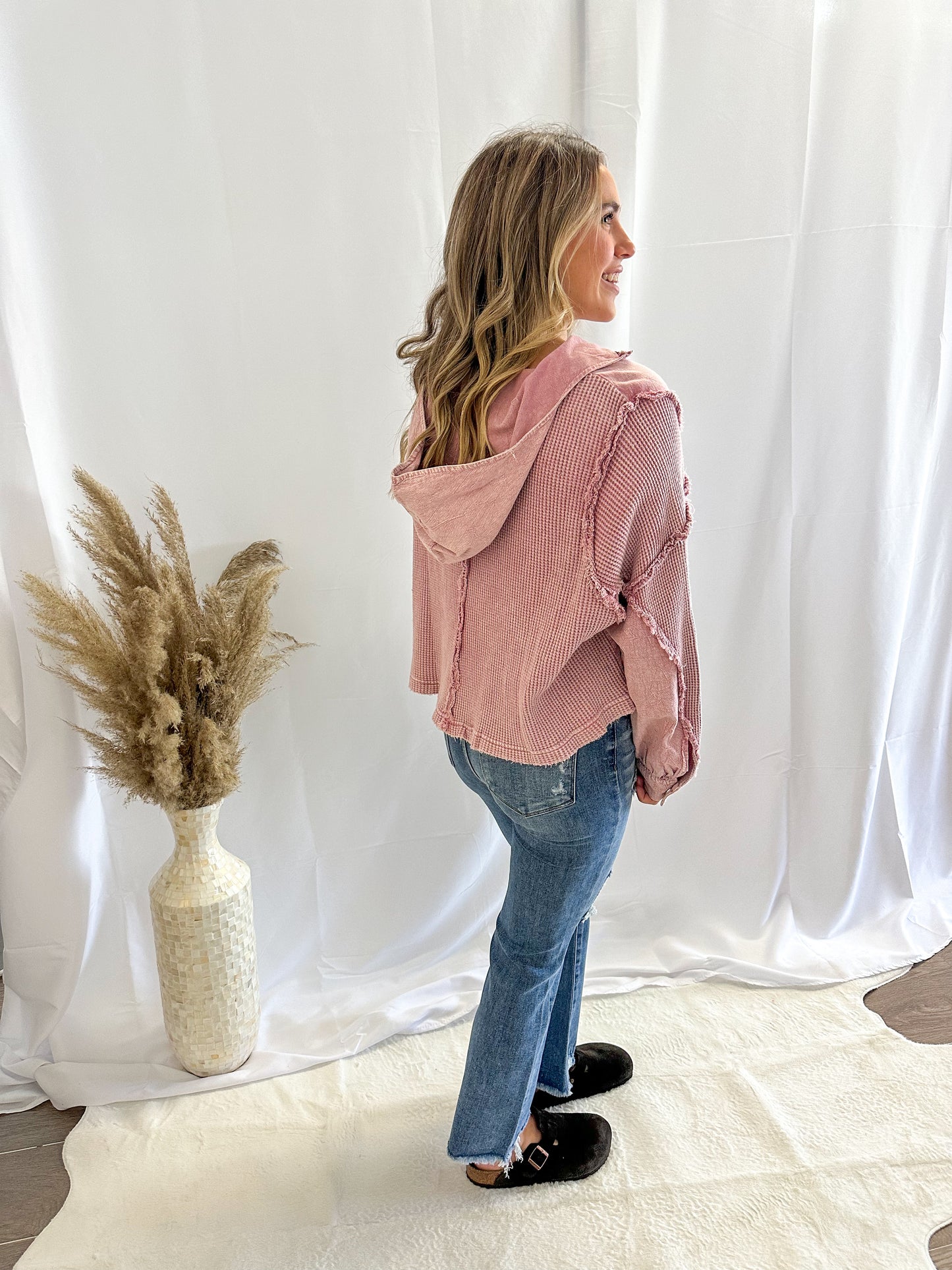 Waffle Quarter Zip Sweater