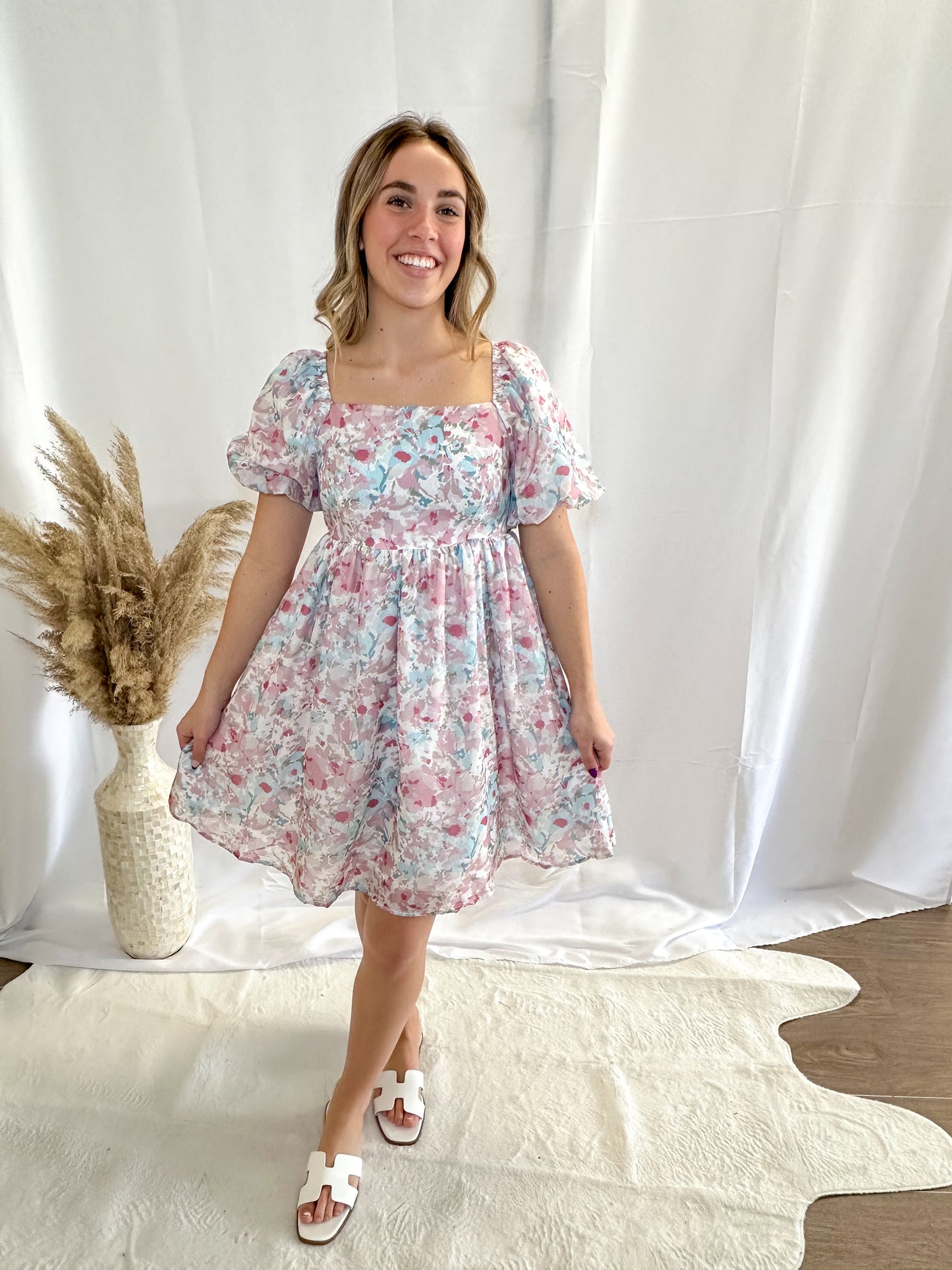 Floral Puff Sleeve Dress