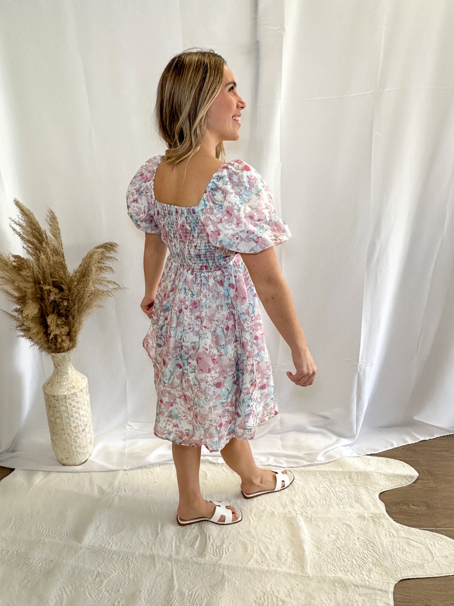Floral Puff Sleeve Dress