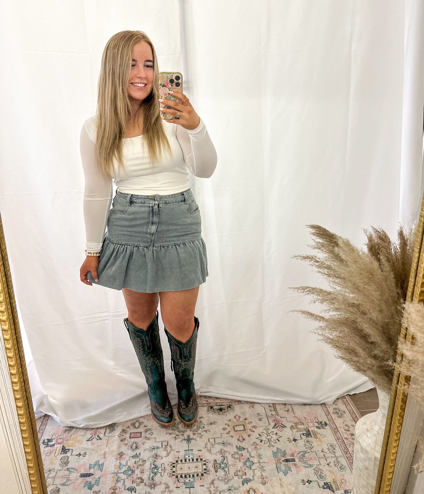 Jean Bubble Skirt