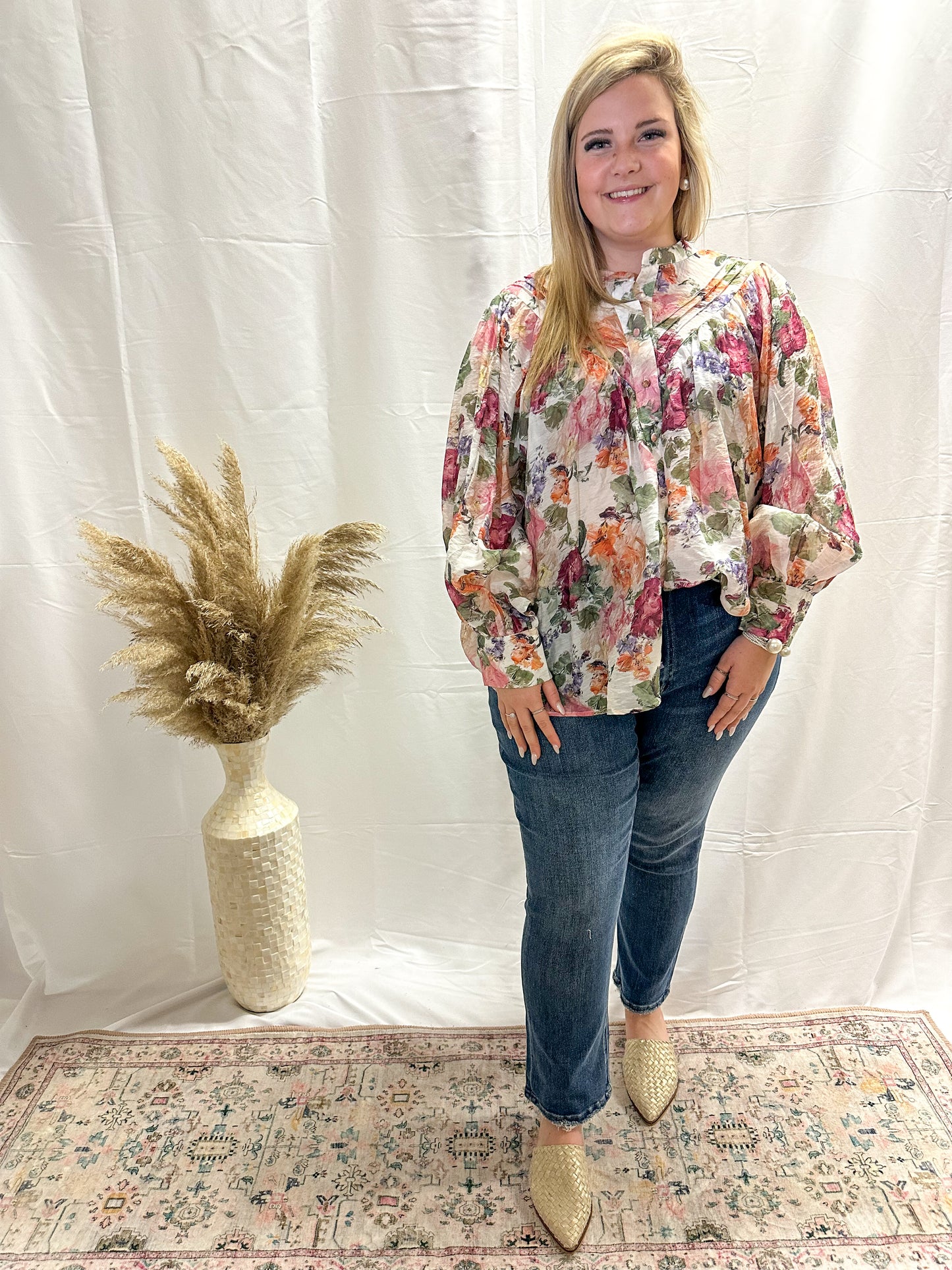 Vintage Floral Blouse