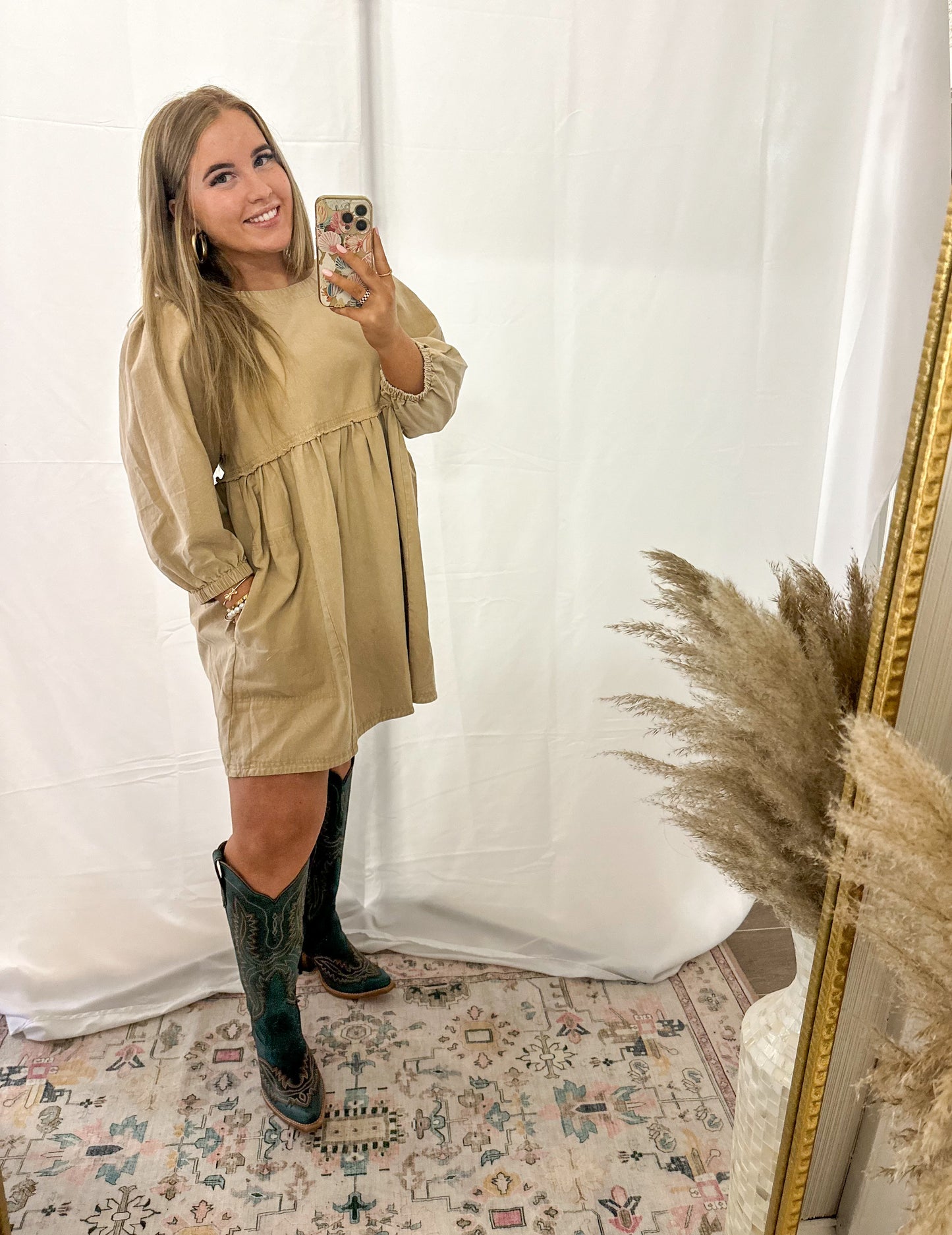 Brown Baby Doll Dress
