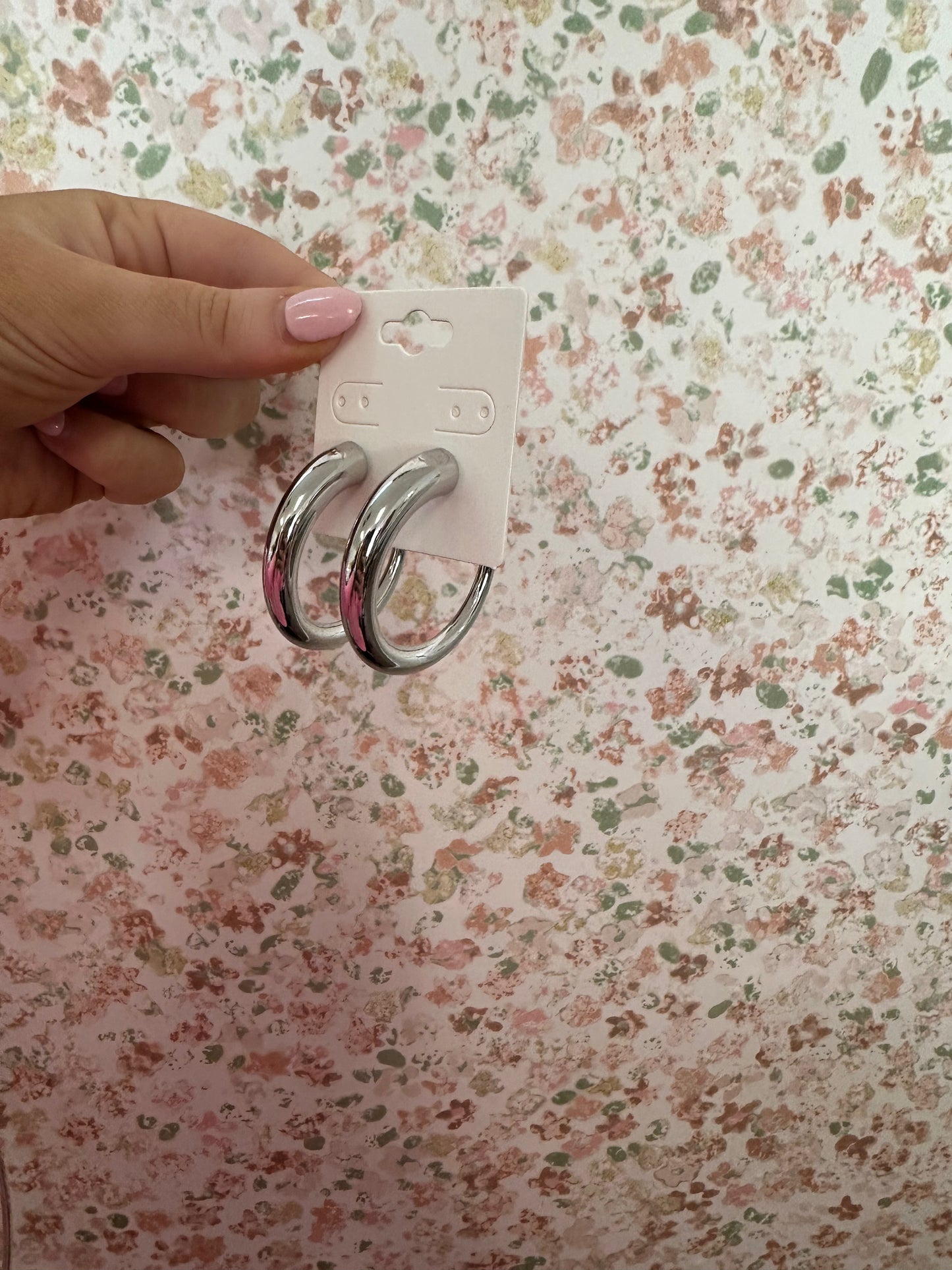 Silver Chunky Hoops
