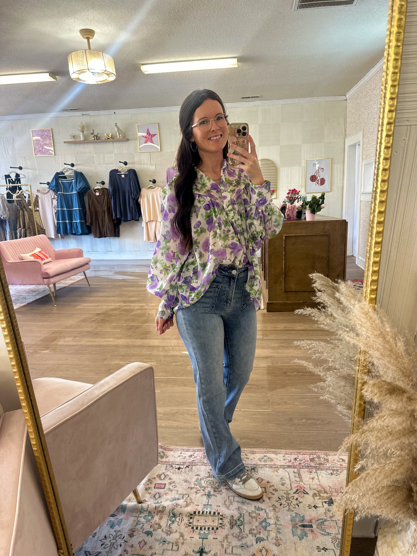 Violet Floral Blouse